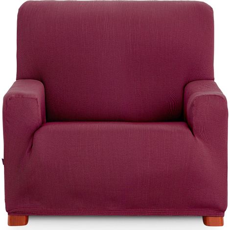 Housse de canapé 1 Place Universelle et Polyvalente - Couleur Bordeaux - Protecteur Facile à Placer pour Dossier, siège et accoudoirs (1/5)
