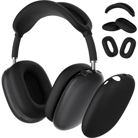 Funda protectora de silicona para auriculares AirPods Max, resistente a los arañazos, compatible con auriculares y diadema AirPods Max, funda protectora de silicona suave y resistente al sudor, acceso (1/5)