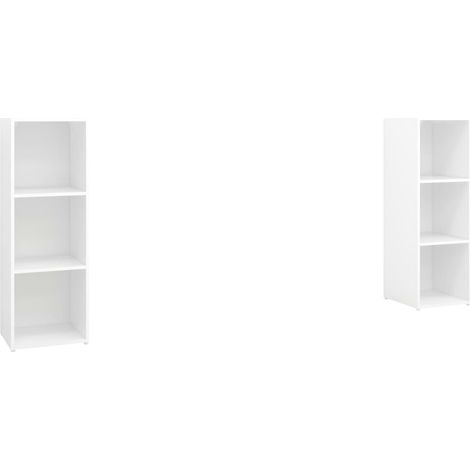 vidaXL Mobili TV 2 pz Bianchi 107x35x37 cm in Legno Multistrato (1/5)