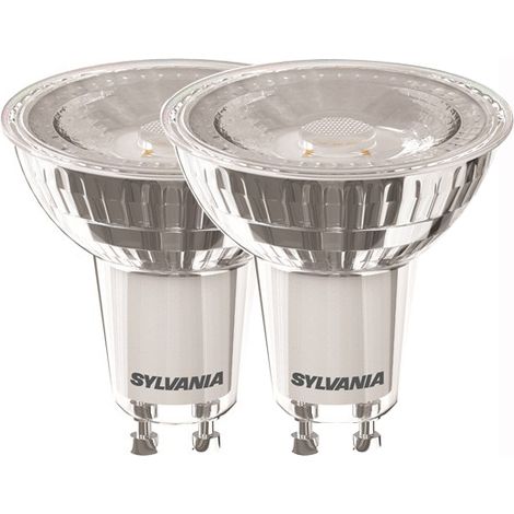 Spots Led Verre Gu10 4w Blanc Neutre Lot De 2 - Sylvania