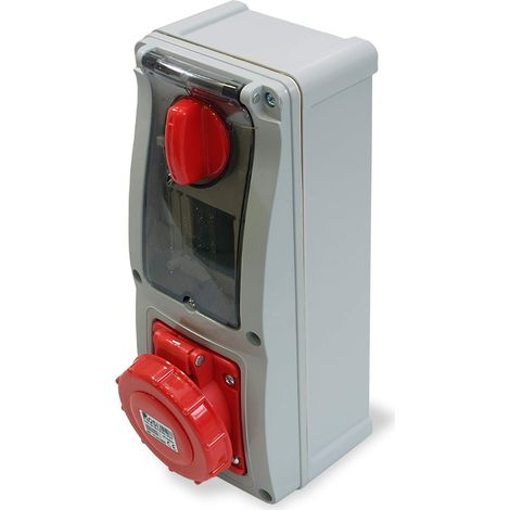 Presa interbloccata verticale con sezionatore, con fondo, con portafusibile, 380V, 5 poli, 32A, IP67 - Rosi 16.3432R6 (1/2)