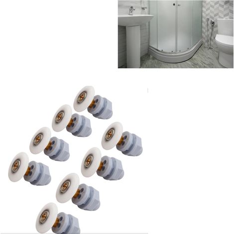 8 pièces (diamètre 27 mm) Roues pour porte coulissante - Cabine de douche - Roulettes de rechange (1/5)