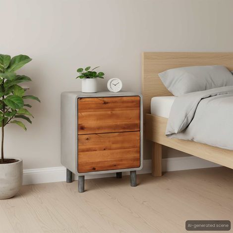 vidaXL Table de chevet Bois d'acacia massif 40 x 30 x 50 cm (1/5)