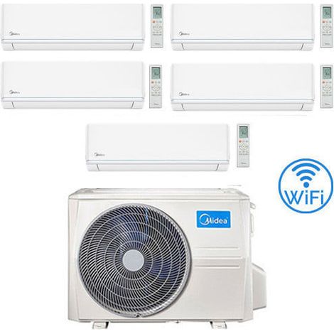 Midea Evolution WiFi R32 Penta Split 9000 + 9000 + 9000 + 9000 + 12000 BTU Klimaanlage mit E.U. M5OE-42HFN8-Q INVERTER Klasse A++/A+ (1/5)