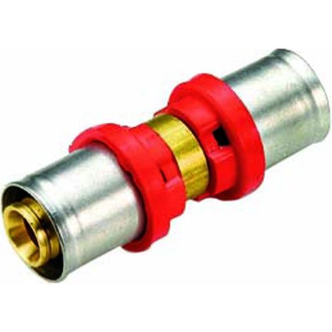 RACCORDO DIRITTO INTERMEDIO RIDOTTO PER TUBO MULTISTRATO A PRESSARE MODELLO AL-COBRAPEX ø20x18   TIEMME RACCORDERIE SPA