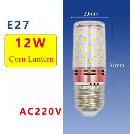 2 Ampoules LED maïs rose doré de 12 W - Ampoules LED E27, Lumière chaude, 85-265 V CA, 1 200 lm, pour l'éclairage intérieur domestique (1/5)