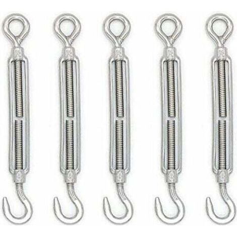 Drahtseilspanner, offener Blumenkorb, Spannbolzen, Haken, Ring, M8, 5 Stück