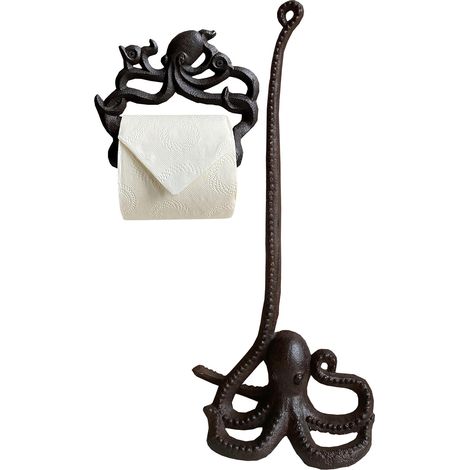 Cast Iron Octopus Wall Dispenser and Floor Loo Roll Holder (1/5)