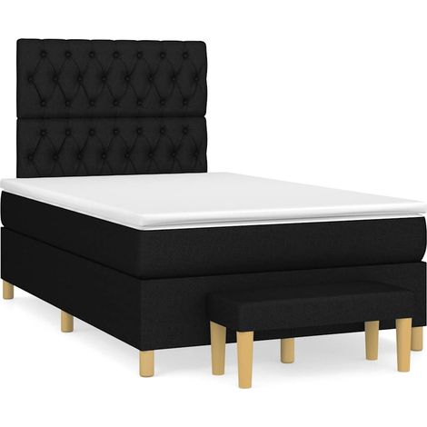 Maison Exclusive - Giroletto a Molle con Materasso Nero 120x190 cm in Tessuto