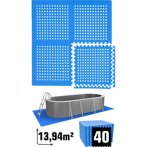 13,9 m² Stuoia di Sottofondo per Piscina - 40 Tappetini in EVA 62x62 per Esterni (1/5)