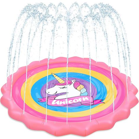 170 cm Tapis de Jeu de Jet d'eau, Tapis de Pulvérisation, Tapis de Jeu Aquatique Aux Enfants, Splash Pad Coussinet, Jouets d'eau D'été en Plein Air de Les Jardins et Les Pelouses