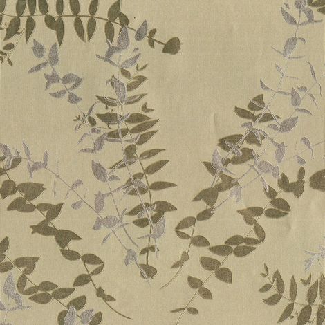 Silver Gold Leaf Floral Wallpaper Metallic Foil Silhouette Vinyl Flowers Muriva (1/4)