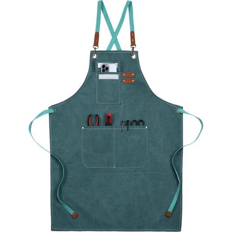 Canvas Work Apron, Multifunctional Work Apron with 3 Tool Pockets