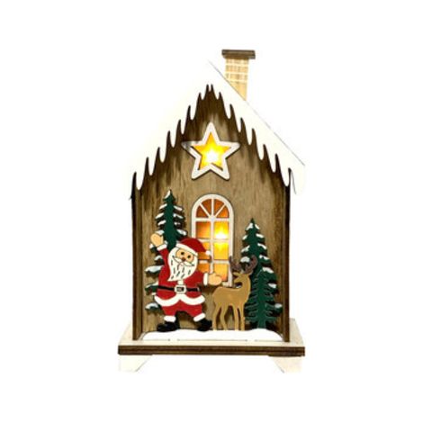 Casita Papa Noel Con Luz Navidad