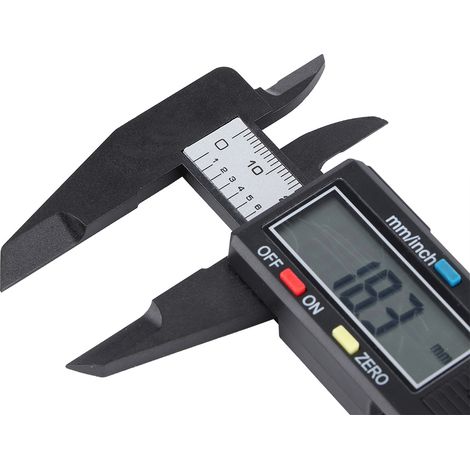 Messschieber mit digitaler LCD-Anzeige, 150 mm / 6 Zoll, schwarz, Anreiß- und Messwerkzeuge (1/5)