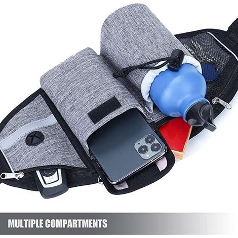 Laisse Mains Libres Pour Chien Avec Plusieurs Pochettes - Laisse Pour Chien Élastique Absorbant Les Chocs (1/4)
