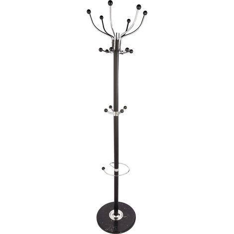 HAKU Möbel Appendiabiti cromo, nero, Marmo, legno massiccio, metallo - Dim. A 176 cm x Ø 38 cm, Stile Moderno