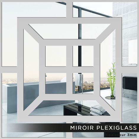 Miroir Plexiglass - Carré design - 100x100 cm (1/2)