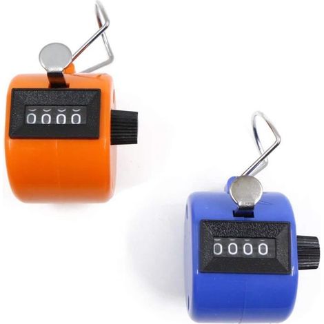 compteur manuel,Compteur mécanique à 4 chiffres,pour Tours/Sport/Entraîneur/école/événement,Petit et Facile à Transporter,2pcs (1/4)