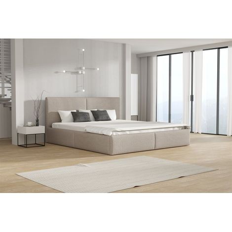 Polsterbett Doppelbett BERGEN 120x200cm Stoff Freya Cappuccino (1/2)