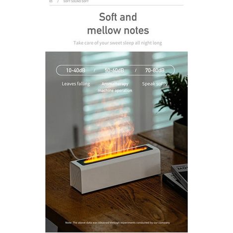 Set. Farben: Schwarz und Weiß. Material: Kunststoff. Freistehend. Aromadiffusor mit simulierter Flamme in sieben Farben für Ihr Zuhause.