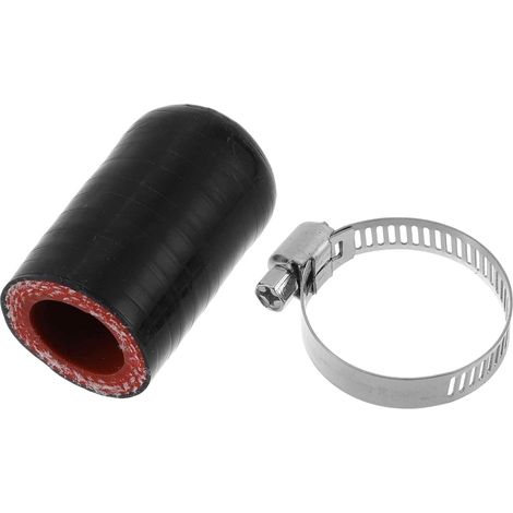 Bouchon D'Extrémité De Tuyau En Silicone Noir Rouge Noir Rouge, 18mm, 40mm, 5mm, 1Mpa, -60°C300°C, Renforcé Tissé, Refroidisement,Huile,Frein,Antigel, 1 Bouchon+1 Pince (1/5)