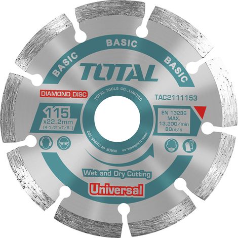 Total Tools Disco diamante hormigón 115MMX22,2 TAC2111153