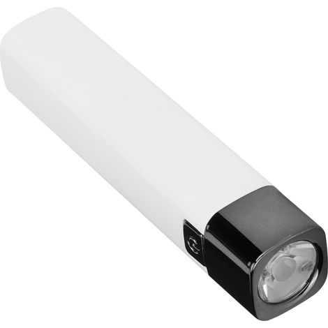 Mini lampe torche LED multifonction à lumière puissante avec entrée et sortie USB pour recharger votre téléphone (blanche) (1/5)