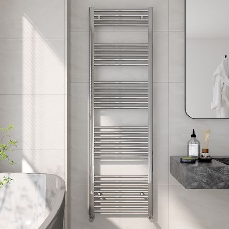 EMKE Heated Towel Rail Radiator Straight Central Heating Towel Rails Towel Warmer 1600x500mm Suitable for 8m², Chrome