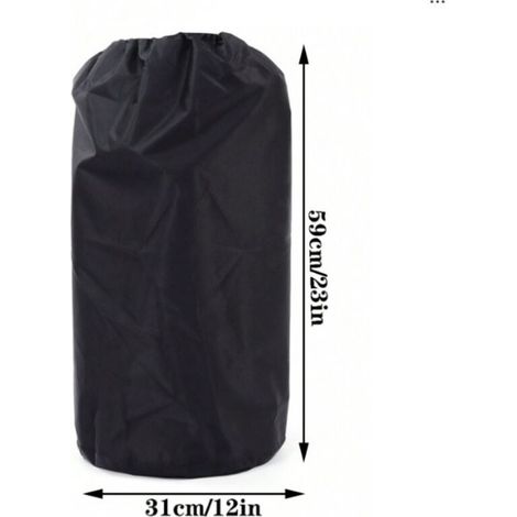 Housse Réservoir Gaz 210D Tissu Oxford Couvercle Bouteille Gaz 31×59 cm Housse Réservoir Propane Noir avec Cordon de Serrage pour Maison, Barbecue et Camping