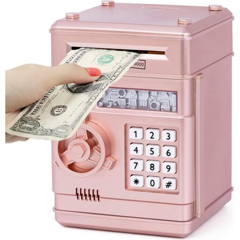Bardusch-Tirelire électronique oro rosa avec mot de passe, coffre-fort ATM, 3-7 ans – Cadeau anniversaire (1/5)