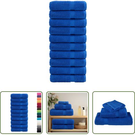 vidaXL Waschmaschinenwaschbar -  Premium Handtücher SOLUND 10 Stk. Blau 50x100 cm 600 g/m² (1/5)