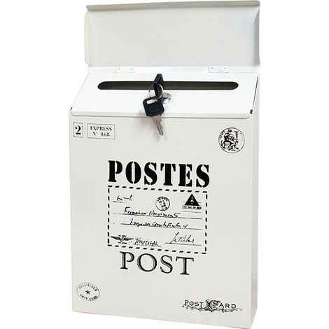 Boîte aux lettres en fer, boîte aux lettres créative en fer de style champêtre, boîte aux lettres suspendue en fer avec serrure
