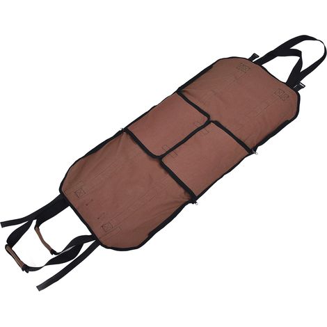 Sac de rangement pour bûches de grande capacité en toile Oxford marron (1/5)