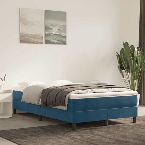 Boxspringbett mit Matratze Dunkelblau 120x190 cm Samt (1/5)