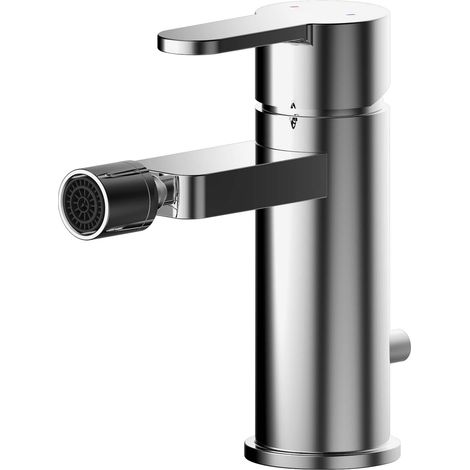 Balterley Consall Contemporary Round Mono Bidet Mixer Tap with Pop Up Waste - Chrome
