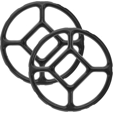 Lot de 2 supports de cuisinière à gaz en métal antidérapants pour wok.-15.20X15.20X0.70CM-Black (1/4)