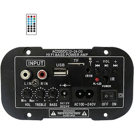 Amplificateur Subwoofer Bluetooth avec Lecteur USB/TF, Compatible Téléphone Portable (1/4)