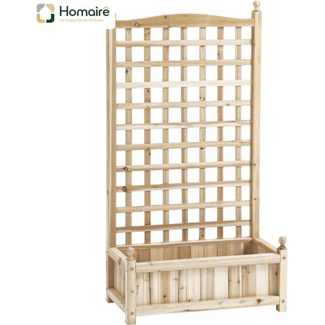 HOMAIRE Pflanzkasten en bois avec treillis pour plantes grimpantes, idéal pour jardin et terrasse