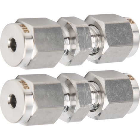 2 raccords à compression en acier inoxydable 316, adaptateur de tube droit à double virole (Ф3) (1/5)