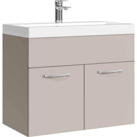 Mobili da bagno Montreal Set 01 60 x 35 cm – Cashmere – con lavabo
