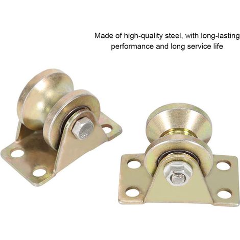 Roulette De Porte Coulissante En Acier - Diamètre 32mm - Avec Support De Fixation - Lot De 2 (1/5)