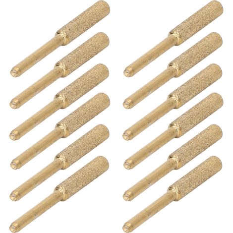 Beyamis Lot de 12 têtes de meulage, tige de 3 mm, meule de 4,8 mm pour affûtage de tronçonneuse, pierre à aiguiser résistante à l'usure (1/5)