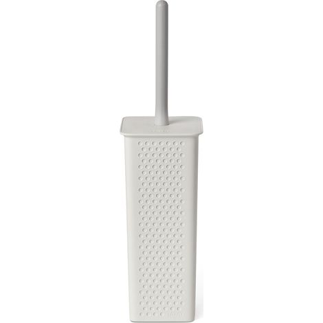 Brosse Toilettes WC Plastique Recyclé sans BPA Fabriquée en Espagne Balayette WC Compacte 9,5 x 9,5 x 39,5 cm Collection Bohol Blanc (1/2)