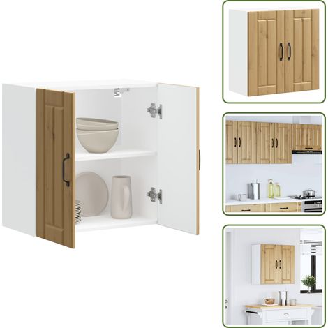 vidaXL Armoire murale de cuisine Lucca chêne artisanal bois ingénierie
