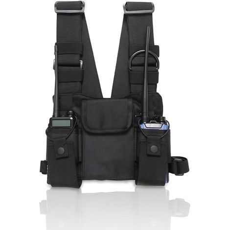 Applicable Holster Radio, Sac de Poitrine, Sacs de Harnais de Poche de Poitrine pour Talkie Walkie Radio sur L'épaule Gilet Tactique étui de Plate Forme Sangle de Gilet Sac de Ceinture pour Radios Way (1/5)