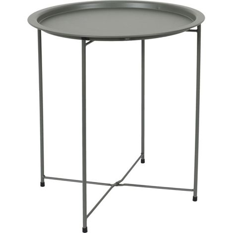 Table d'Appoint en Métal "Sienna" 50cm Vert Olive (1/4)