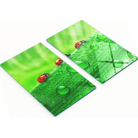Tablas de cocina de vidrio templado con dise帽o de mariquitas para jard铆n, 2x30x52 cm (1/5)