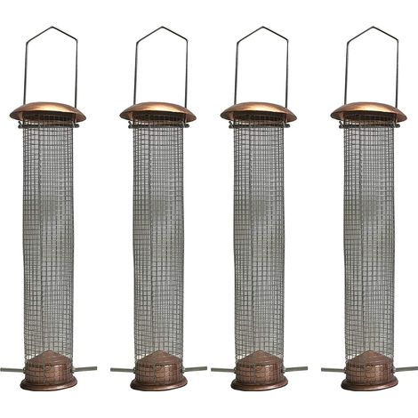 Large Copper Style Hanging Bird Nut Feeder (Set of 4) (1/5)