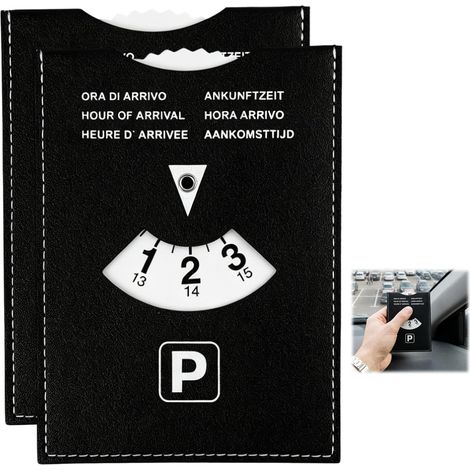 Synthetic Leather European Blue Zone Parking Disc - Practical Time Disc for Cars, Motorcycles and Motorhomes (1)